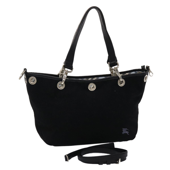 BURBERRY Blue Label Hand Bag Canvas 2way Black Auth ki3052 - Picture 1 of 16